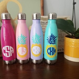 Personalized stainless steel water bottle. Monogram water bottle. Custom design bottle. Monogram gift. Bridal party gifts. image 3