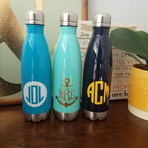 Personalized stainless steel water bottle. Monogram water bottle. Custom design bottle. Monogram gift. Bridal party gifts. image 5