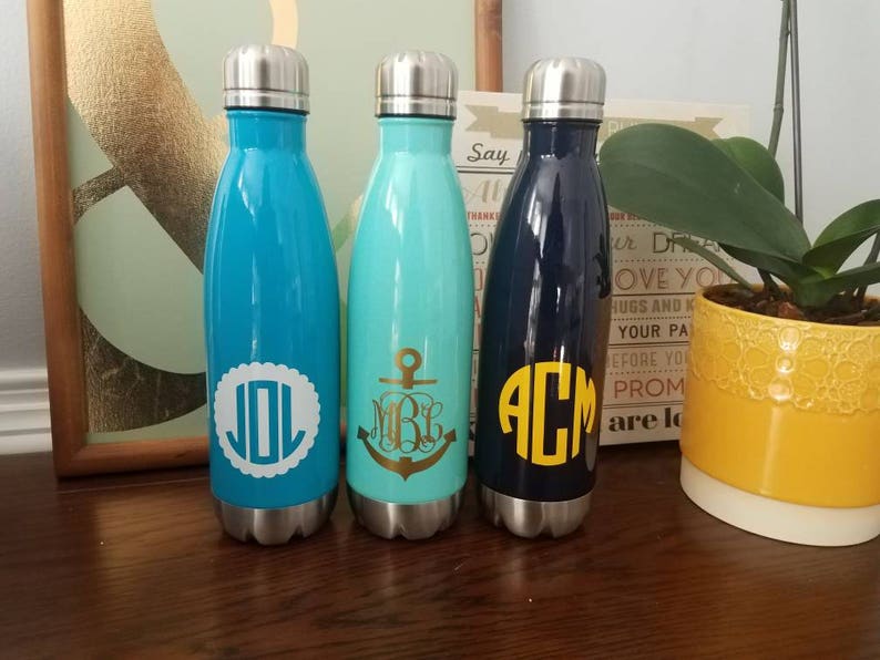 Personalized stainless steel water bottle. Monogram water bottle. Custom design bottle. Monogram gift. Bridal party gifts. image 5