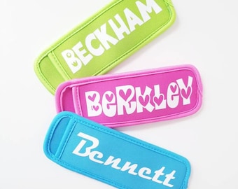 Personalized Popsicle Holder. Popsicle sleeve. Personalized Gifts. Birthday party Favors. **NEW COLORS ADDED**