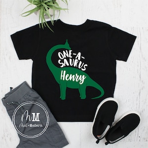 One-A-Saurus Dinosaur Toddler First Birthday Shirt