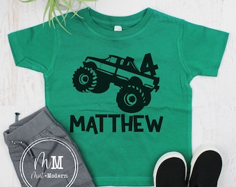 Monster Truck Birthday Shirt - Monogrammed Monster Truck Shirt