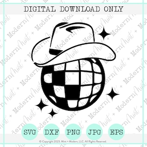 Cowboy Disco Ball SVG Cutting Files - Digital Download Only