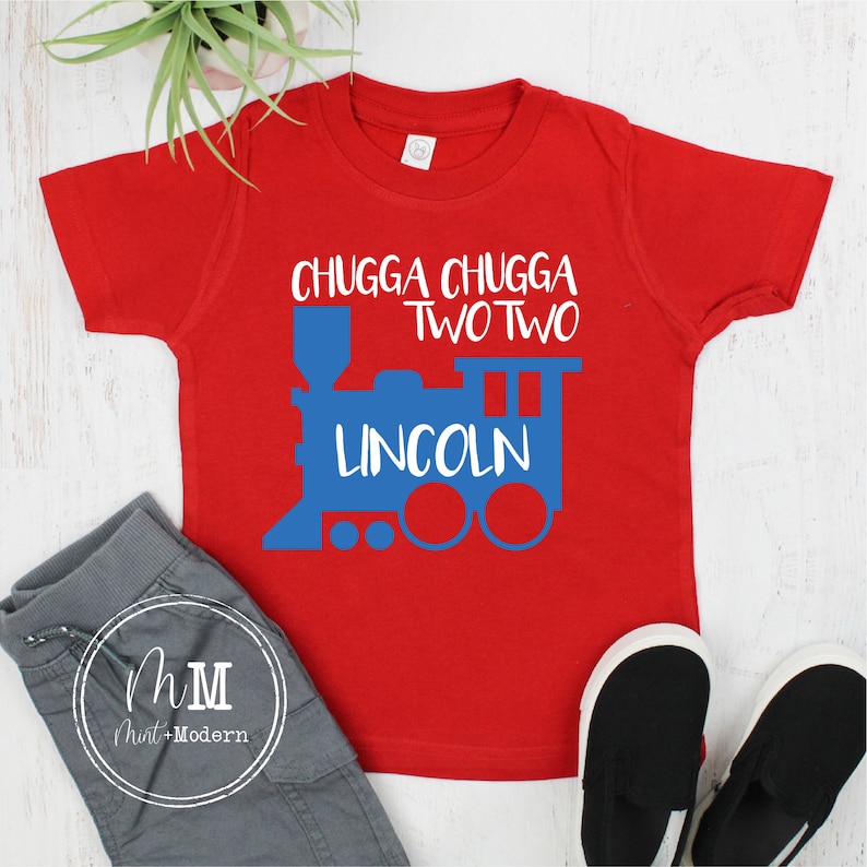 Chugga Chugga Two Two Train Toddler Birthday Shirt image 1