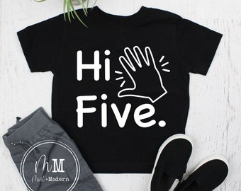 Hi Five Fifth Birthday Graphic Shirt