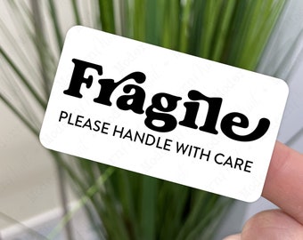 PRINTED Fragile Thermal Labels 2.25" x 1.25"