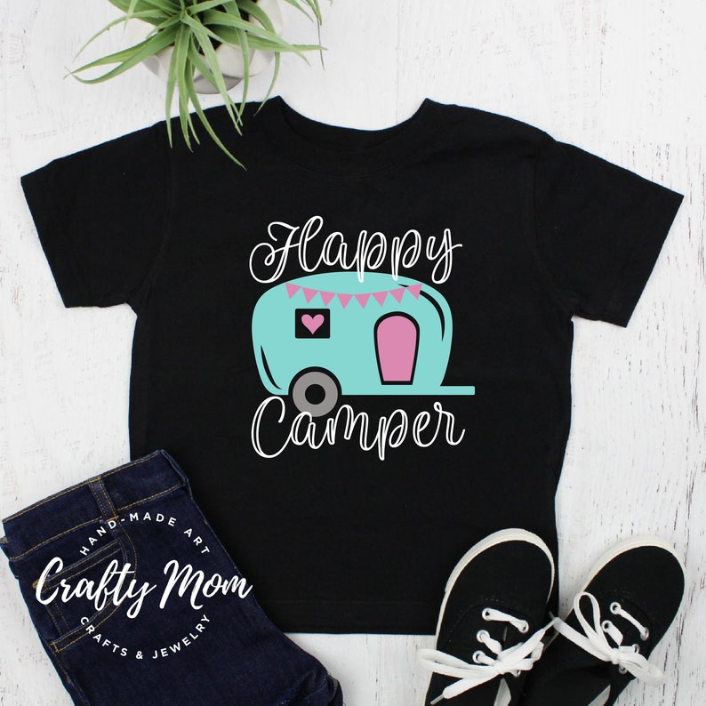 Youth Camping Shirt Happy Camper Shirt Toddler Camping Shirt