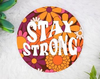 Retro Floral Stay Strong Jar Opener