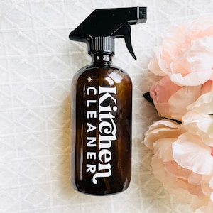 16oz Glass Spray Cleaner Bottle with Label