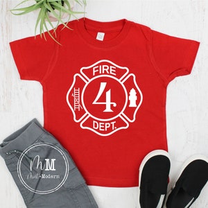 Firefighter Toddler Birthday Shirt