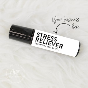 PRINTED Minimalist 10mL Essential Oil Roller Bottle Label - 2x2 Square Roller Labels