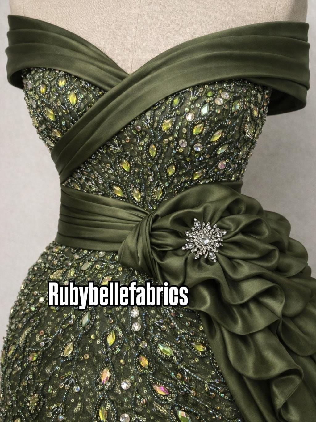 slim fit dress slacks Rent Self Portrait Olive Green Crystal Maxi Dress main image 0