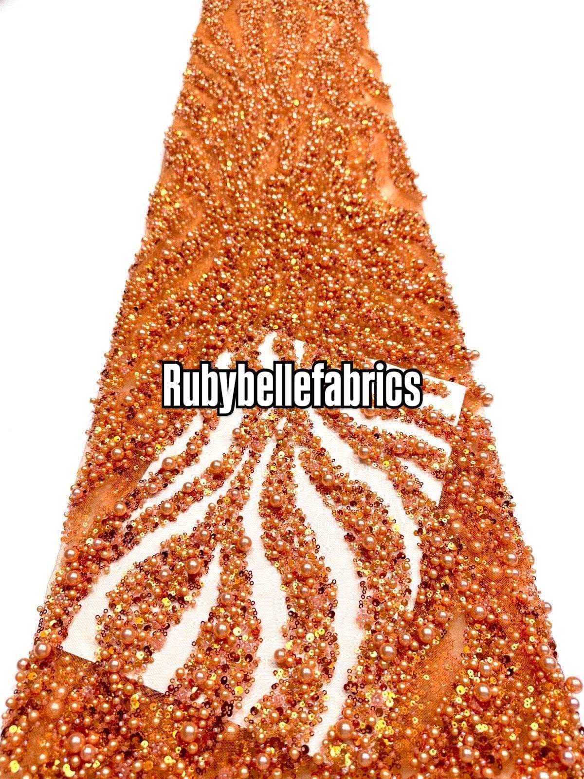 Orange Beaded Gown - Etsy
