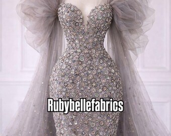 White pink beaded floral sequin lace fabric, sparkly sequin mesh fabric, dress fabric, mesh tulle fabric, sparkly beaded fabric by the yard