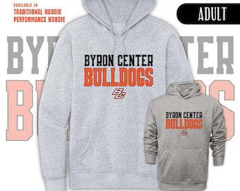ADULT grey stacked design hoodie