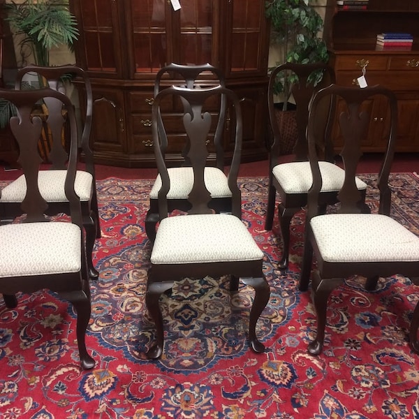 Dining Chairs Set of Six, Queen Anne Dining Chair Set, Raymond Smith Furniture, Traditional Style Furniture