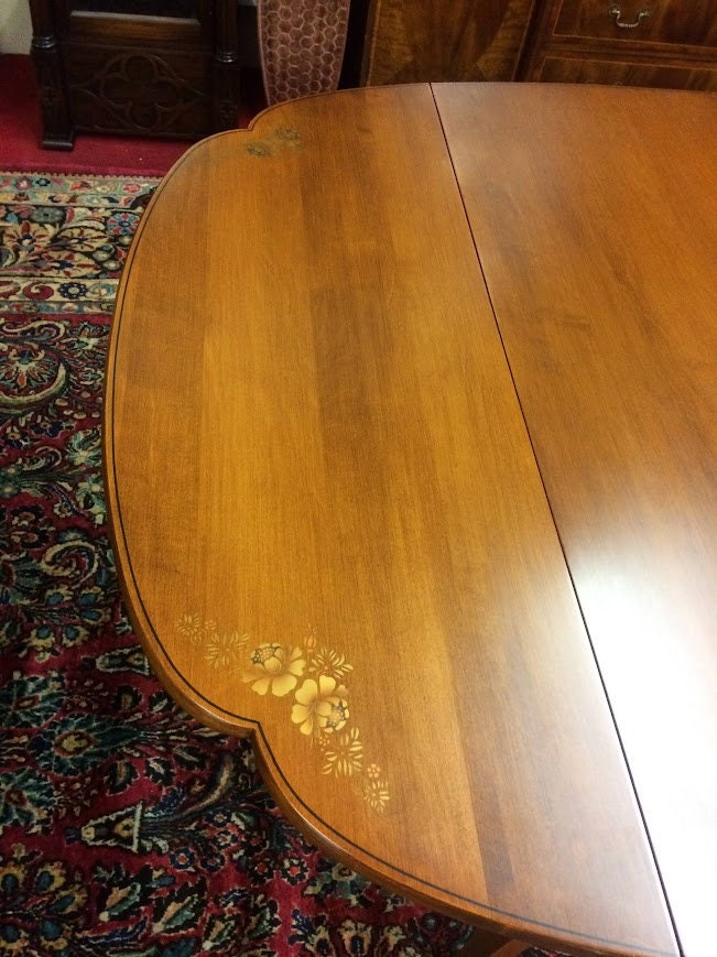 Hitchcock Dining Table Drop Leaf Table With Two Leaves, Vintage Dining