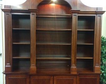 Vintage Bookcase Cabinet, Lighted Bookcase Cabinet, Federal Style Cabinet, Storage Cabinet, Display Cabinet (two piece)