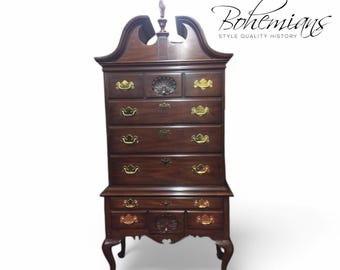 Vintage Henkel-Harris Mahogany Highboy Chest - Model No 146