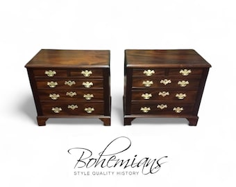 Vintage Mahogany Nightstand Chests, Pair of Bachelor Chests