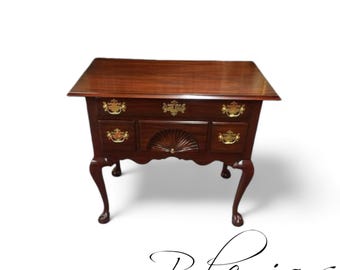 Vintage Henkel Harris Cherry Lowboy Chest: Queen Anne Style