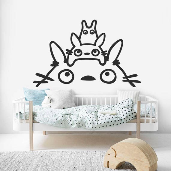 totoro kids decal totoro over bed sticker totoro wall decal | etsy
