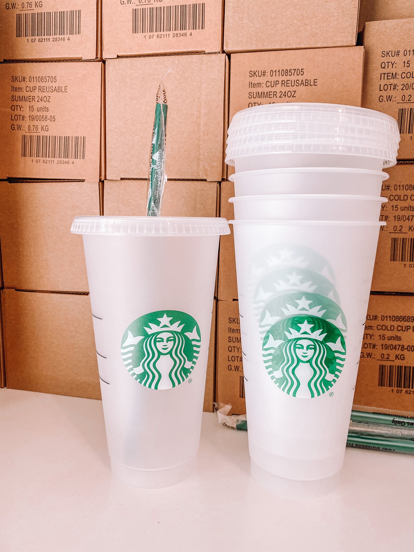 5 Plain Starbucks Cold Cups Pack of 5 Starbucks Cups Bulk Etsy