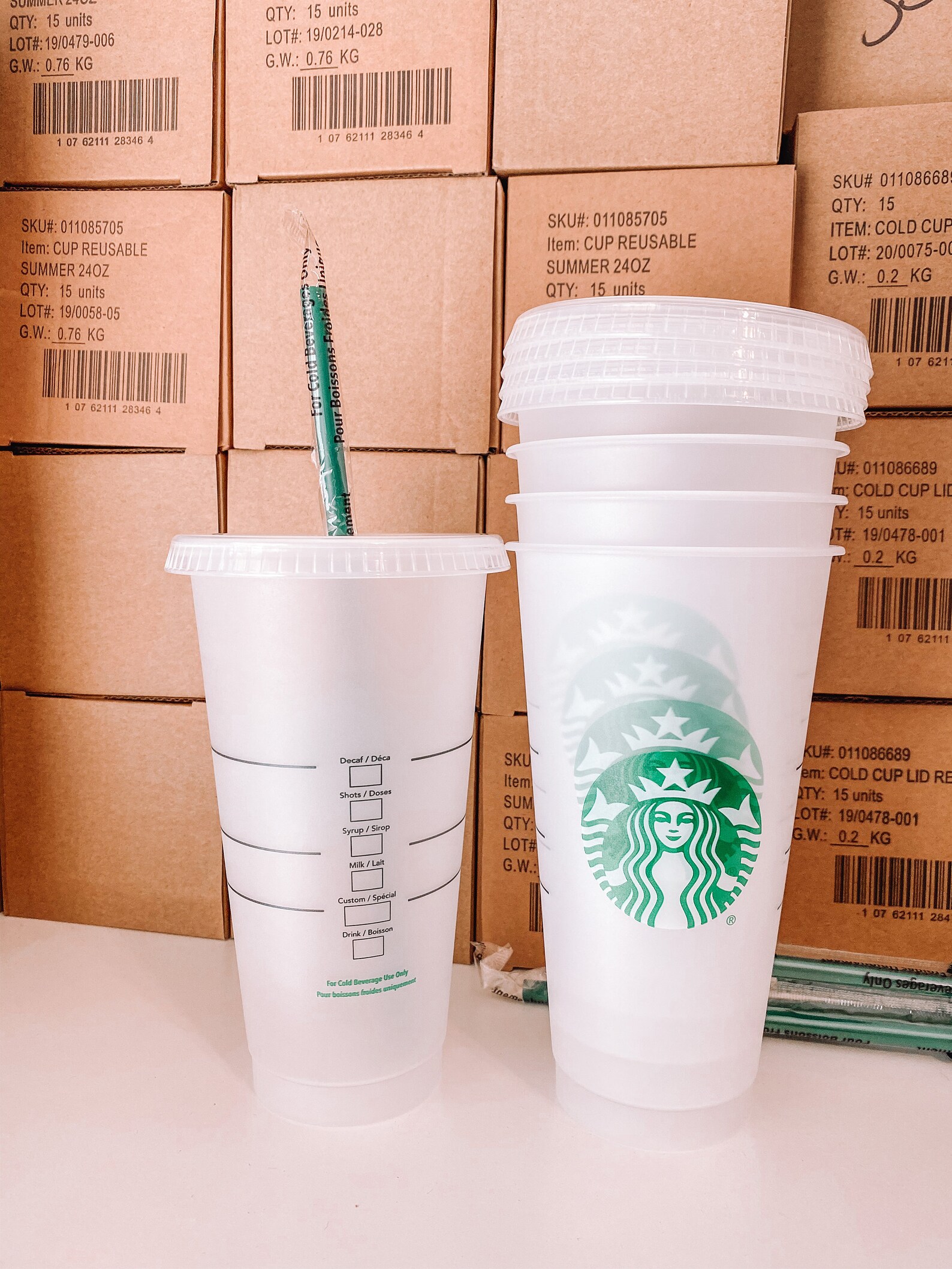 5 Plain Starbucks Cold Cups pack of 5 Starbucks Cups Bulk Etsy