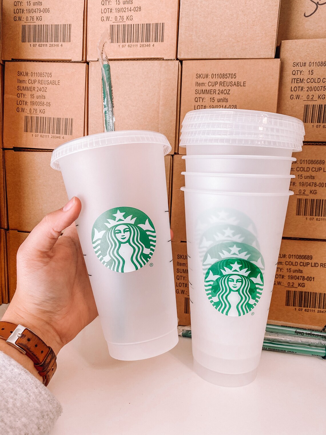 5 Plain Starbucks Cold Cups Pack of 5 Starbucks Cups Bulk Etsy