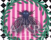 Miniature Paper Sculpture / Insect Paper Cut / Collage Paper Cut / Fluffy Moth / Butterfly Paper Sculpture / Papercutting /Papercut Art/Gift