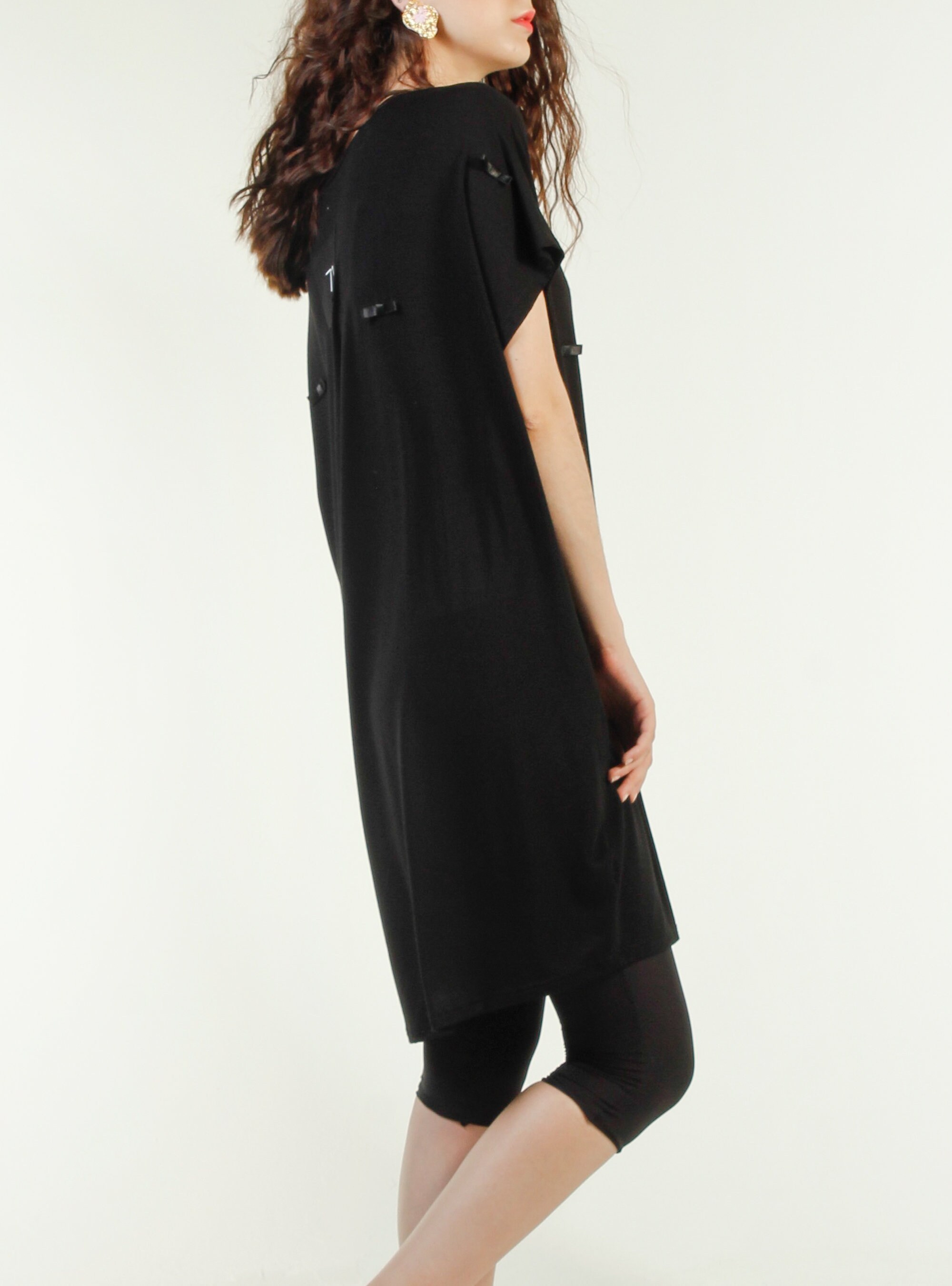 black batwing dress