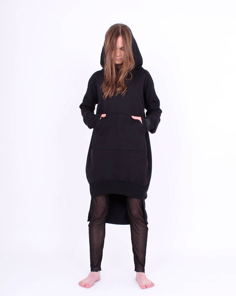oversized black hoodie dress