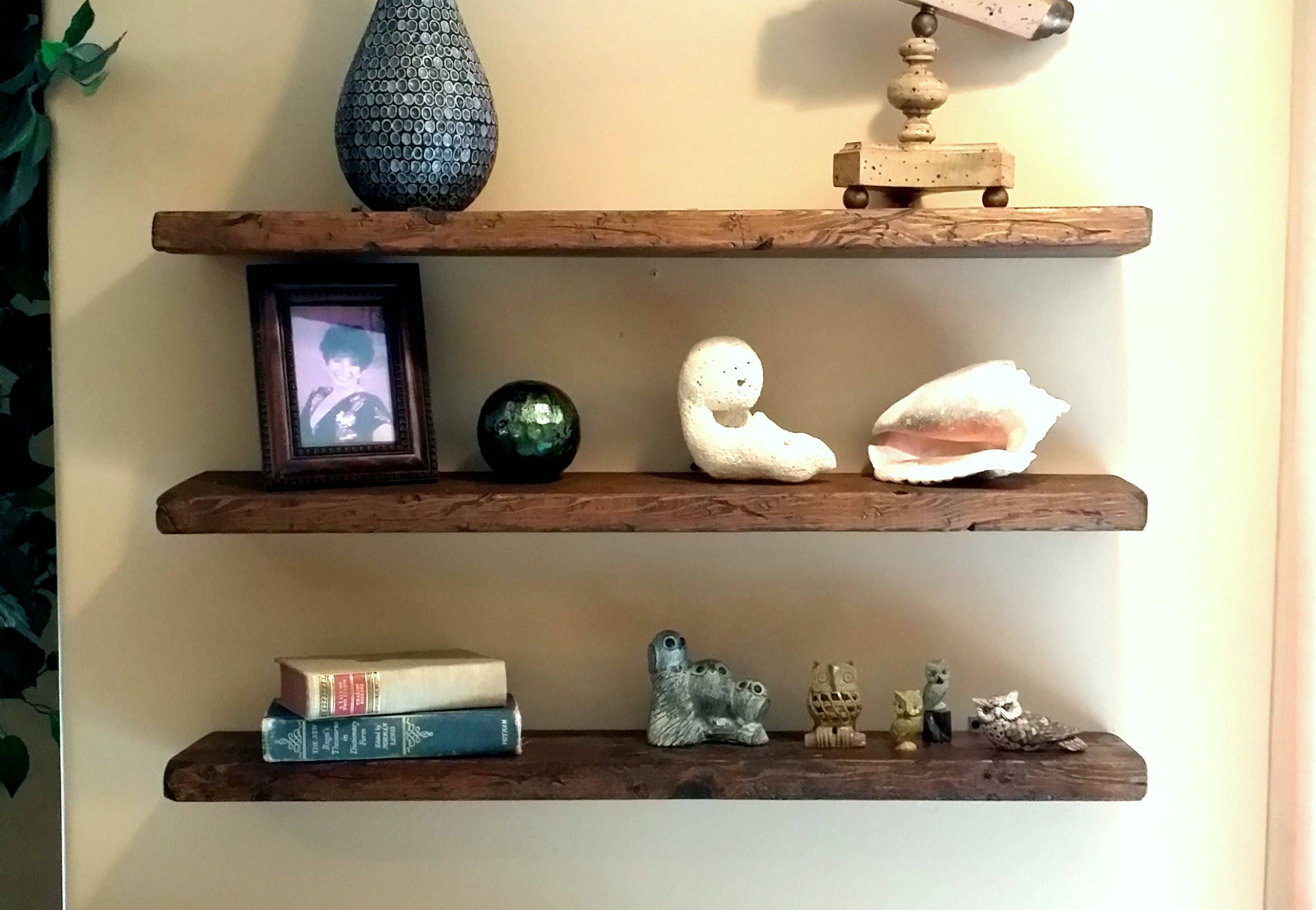 Any Length Floating Shelves Reclaimed Shelf Wall Chunky Rustic Kitchen Bathroom Open