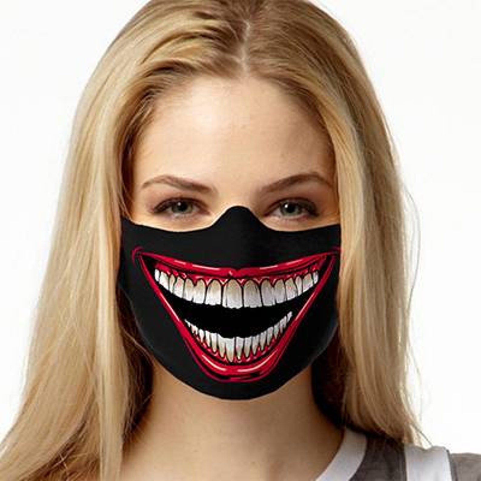 Black Washable Reusable Joker Face Mask | Etsy