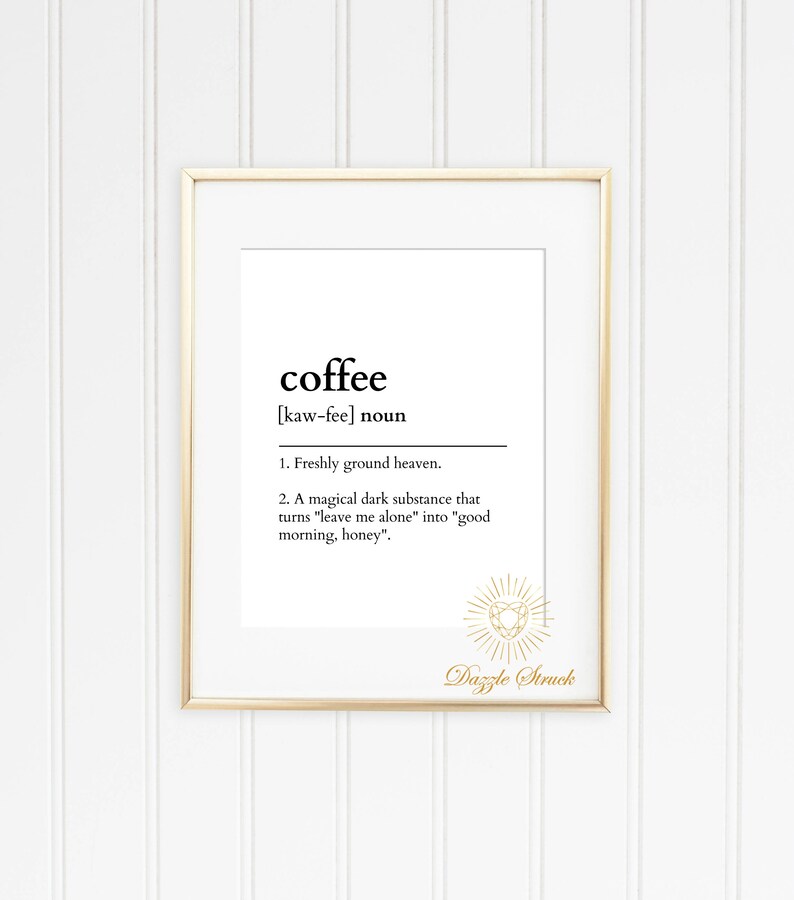 Coffee Dictionary Definition Instant Digital Download DIY Etsy