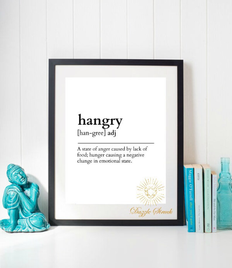 Hangry Dictionary Definition Instant Digital Download DIY Printable