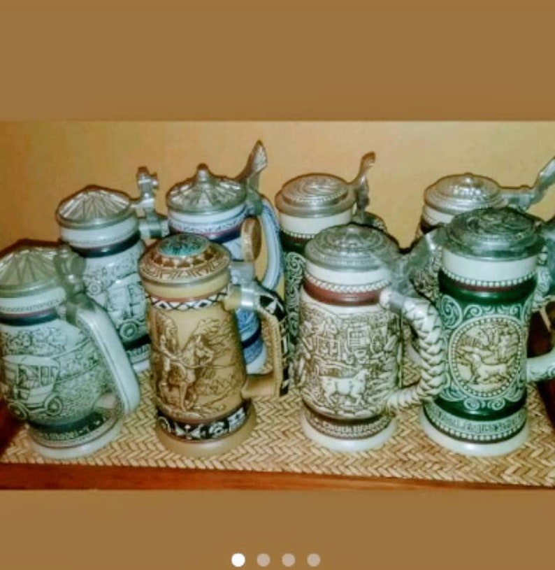 Vintage Lot of 8 Avon lidded Beer Steins Rare no longer sold Etsy