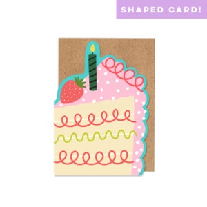 Carte de gâteau d'anniversaire en forme de découpe pour elle/pour les enfants