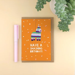 Have a Smashing Birthday Greetings Card / Geburtstagskarte / illustriert / modern / punny / Geburtstagskarte / punny / Geburtstag / fröhlich / Mädchen Karte / Jungenkarte