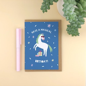 Hab eine zauberhafte Geburtstagskarte / Einhorn / Mädchen Geburtstag / Jungen Geburtstag / illustriert / modern / Bundle-Karten