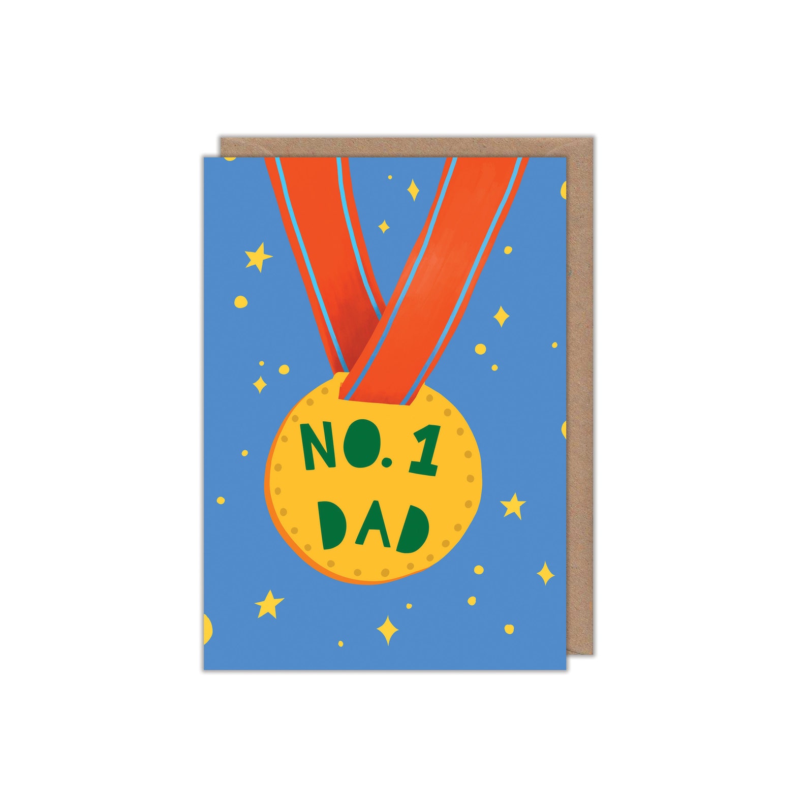 No.1 Dad Medal A6 Father's Day Greetings Card / best dad | Etsy