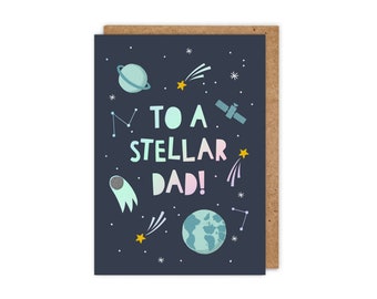 À un papa brillant : carte holographique pour la fête des pères
