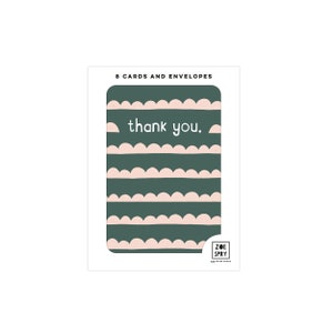 Scalloped &#39;thank you.&#39; Set of 8 Notecard Pack