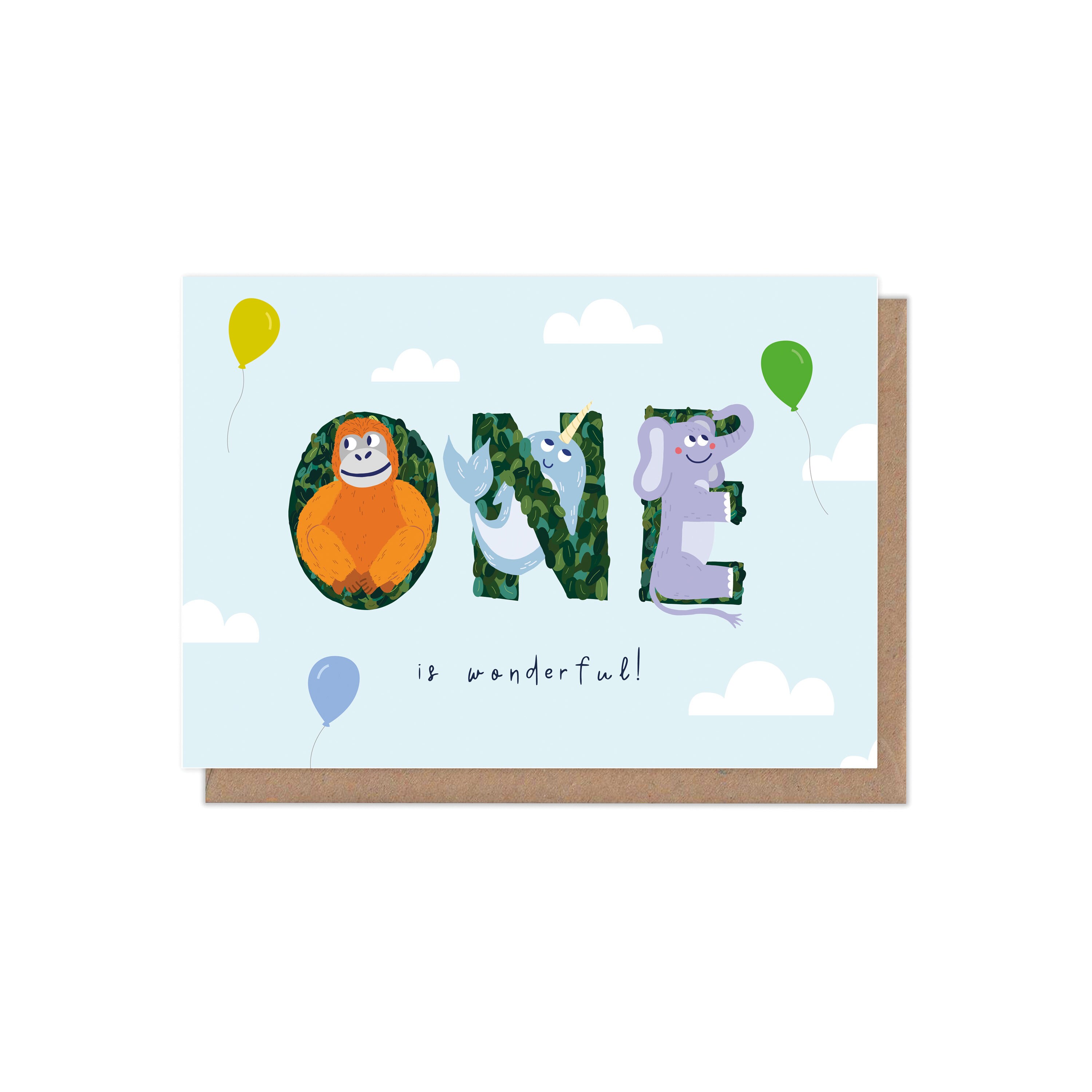 Niedliche Geburtstagskarte Zum 1. Geburtstag – Für Jungen & Mädchen, Mit Genähtem Design, Extra Dickem Umschlag, 12,7x17,8 Cm