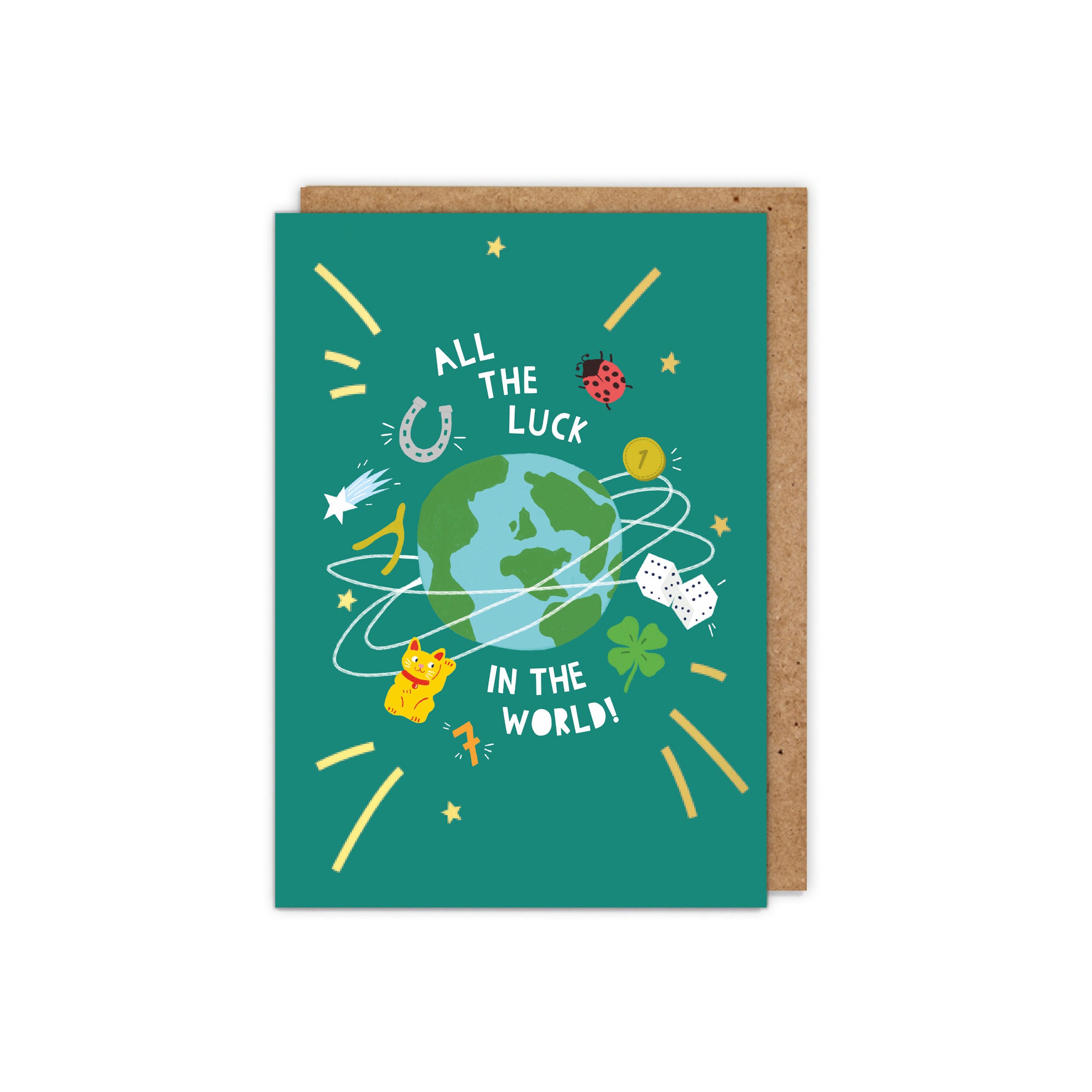All the Luck in the World! A6 Good Luck Greeting Card / Lucky Charms ...