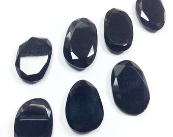 Black onyx faceted gemstone 15 to 20mm