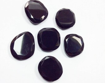 Black onyx faceted gemstone 16 to 20mm