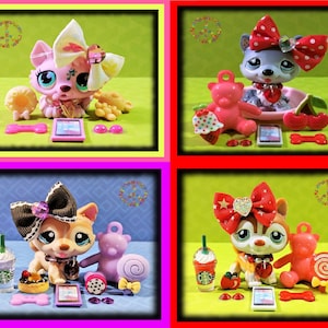 Littlest Pet Shop Authentic Rare Vintage LPS Husky Puppy Dogs Accessories Sets Lots ~ YOU CHOOSE ~ Cream #1817 Orange #341 Black #2246 ++