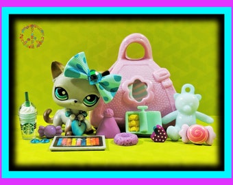 Littlest Pet Shop Rare Vintage LPS Shorthair Cat Accessories Lots ~YOU CHOOSE~ Grey Egyptian #391 Orange Leopard #852 #1120 Flowers #547