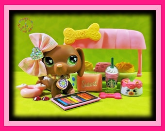 Littlest Pet Shop Rare Vintage Authentic LPS ~ Dachshund King Charles Bulldog Dog Accessories Set ~YOU CHOOSE~ Valentine #556 #1825 #2130 ++